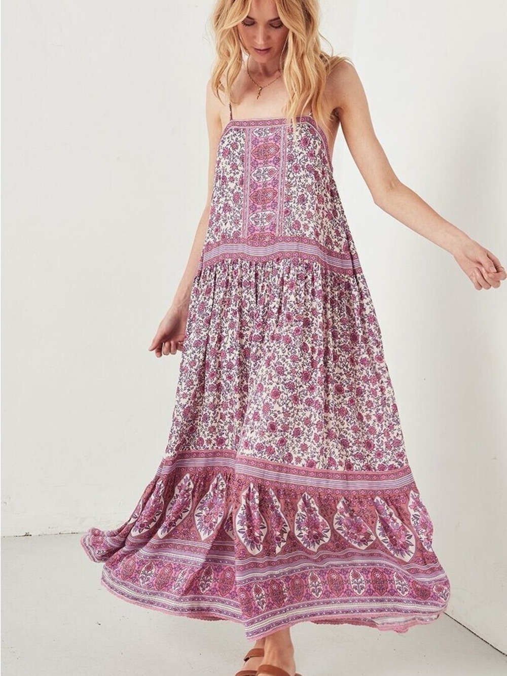 Spell Jasmine Strappy Maxi Dress in Lilac